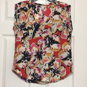 J. Crew floral sleeveless top size 6